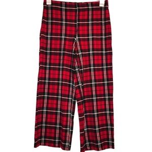 Jules & Leopoldo Plaid Pull On Flare Crop Pant Legging M